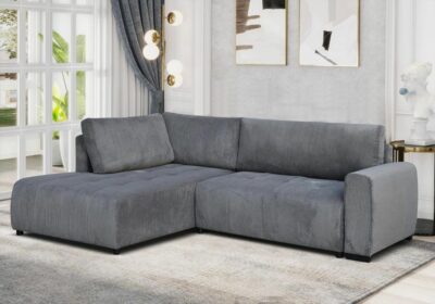 Salon d’Angle Convertible Moderne Gris Foncé Angles Votre Magasin de Meuble et Électroménager à La Réunion !