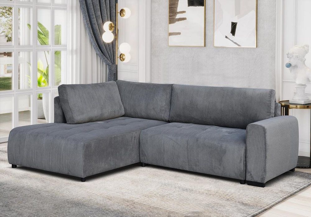 Salon d’Angle Convertible Moderne Gris Foncé Angles Votre Magasin de Meuble et Électroménager à La Réunion !