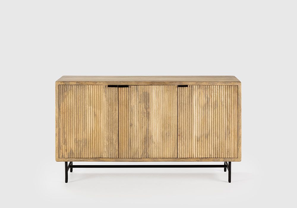 Buffet Bas 3 Portes en Bois de Manguier (Collection Mundra) Bois de Manguier Votre Magasin de Meuble et Électroménager à La Réunion !