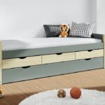 Lit Gigogne 90x190cm Vert Kaki/Naturel Valka