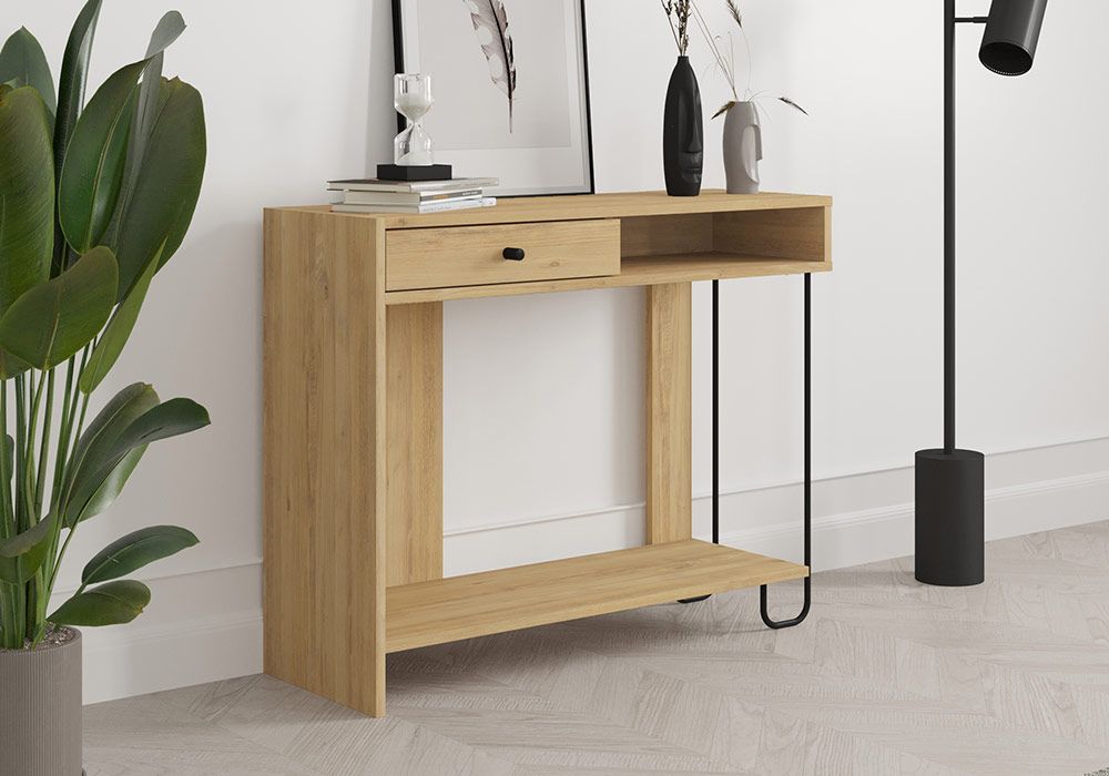 Console Saturne Chêne/Noir Meubles Votre Magasin de Meuble et Électroménager à La Réunion ! 5