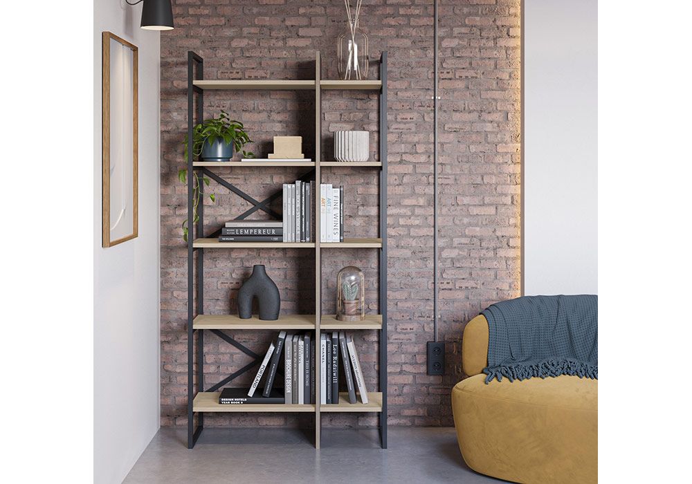 Bibliothèque 5 Étagères 5 Niches Ara Meubles Votre Magasin de Meuble et Électroménager à La Réunion !