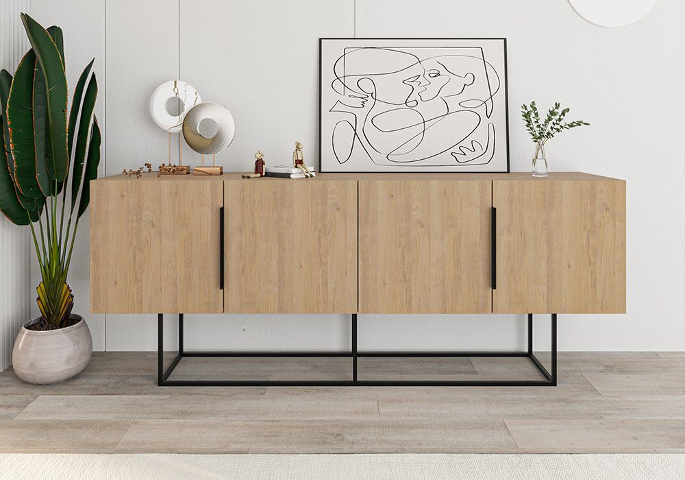 Buffet Bas 4 Portes (Collection Titan) Meubles Votre Magasin de Meuble et Électroménager à La Réunion !