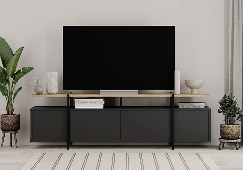 Meuble TV 4 Portes Hinoa Meubles Votre Magasin de Meuble et Électroménager à La Réunion !