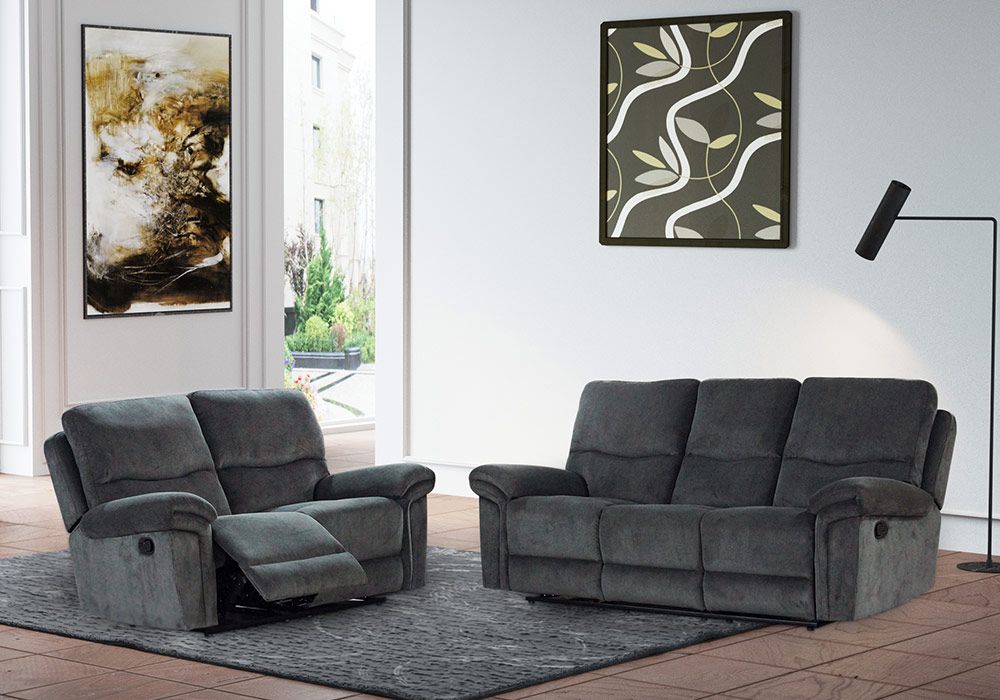 Salon Caroline 3+2 Places avec 4 Relax Manuel PROMO Votre Magasin de Meuble et Électroménager à La Réunion !