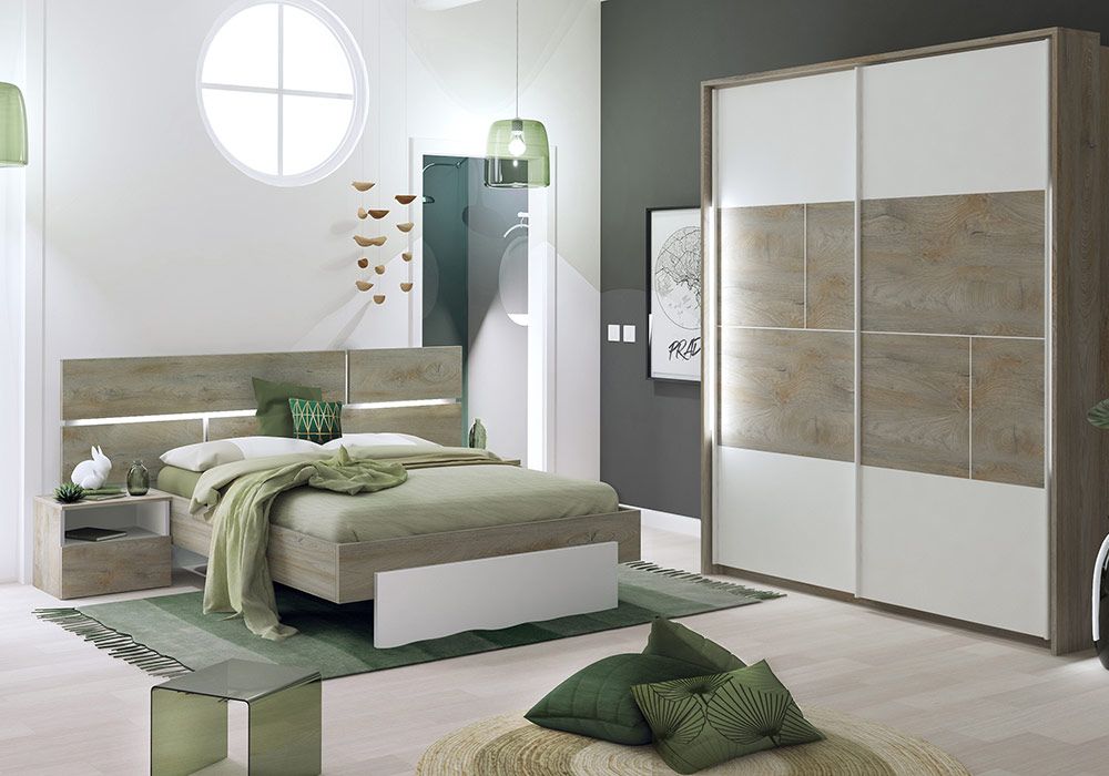 Lit LED 160x200cm (Collection Prado) Chambres à Coucher Votre Magasin de Meuble et Électroménager à La Réunion !