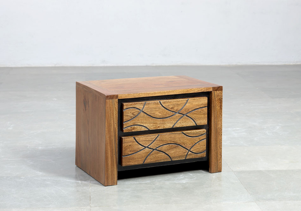 Table de Chevet 2 Tiroirs Tahiti Bois de Manguier Votre Magasin de Meuble et Électroménager à La Réunion !