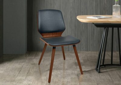 Chaise en PU Noir Jeff Chaises Votre Magasin de Meuble et Électroménager à La Réunion !