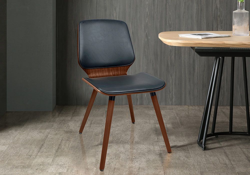 Chaise en PU Noir Jeff Chaises Votre Magasin de Meuble et Électroménager à La Réunion !