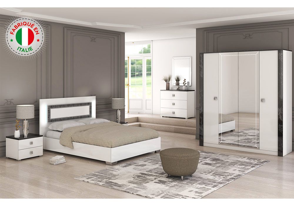 Armoire 4 Portes avec Miroirs (Collection Lorena) Armoires, Commodes & Chevets Votre Magasin de Meuble et Électroménager à La Réunion !