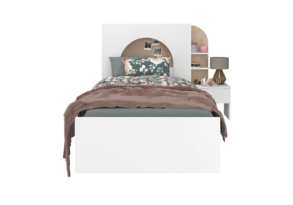 Lit Environnement Lich 90x200cm avec Chevet (Collection Majorque) Chambres Enfant Votre Magasin de Meuble et Électroménager à La Réunion !