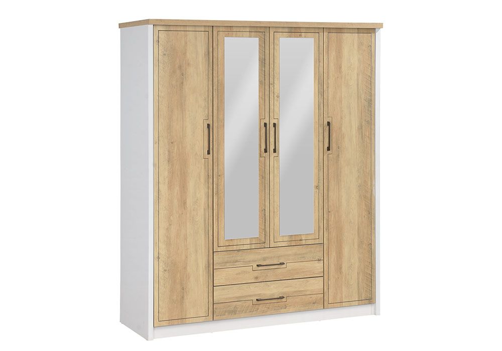 Armoire 4 Portes 2 Tiroirs (Collection Bianca) Armoires, Commodes & Chevets Votre Magasin de Meuble et Électroménager à La Réunion !