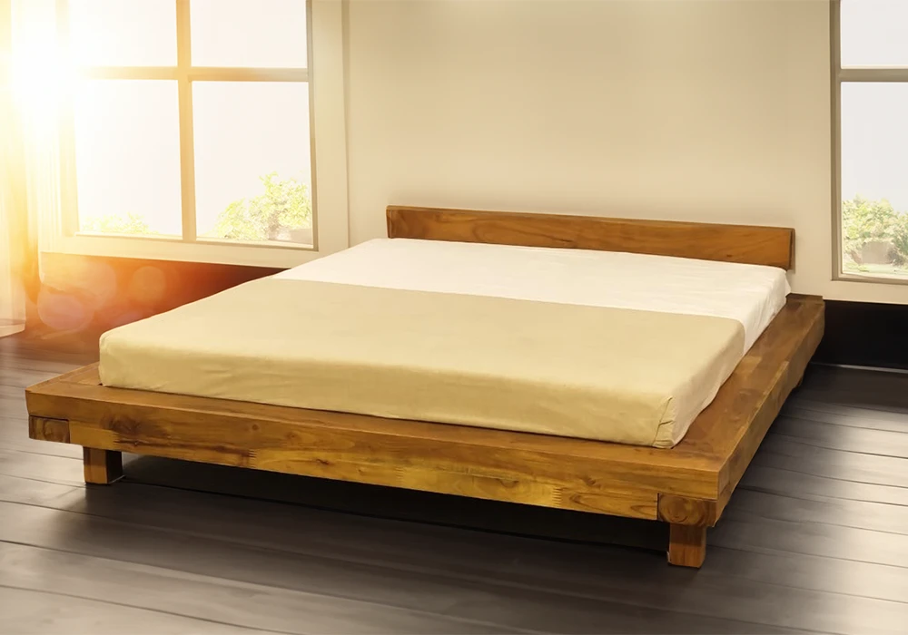 Lit 140x190cm en Bois d’Acacia (Collection Poutre) Bois d'Acacia Votre Magasin de Meuble et Électroménager à La Réunion ! 5