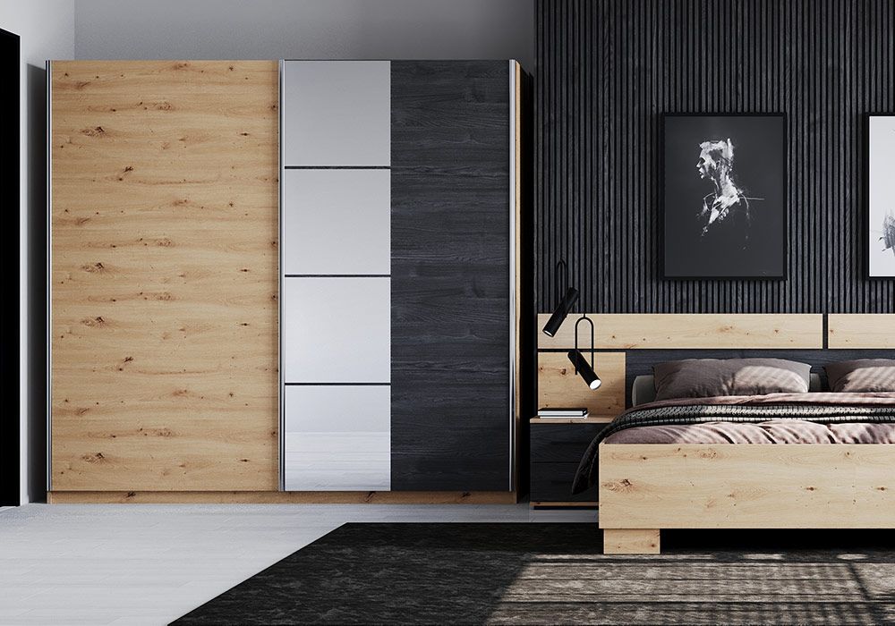 Armoire 2 Portes Coulissantes (Collection Zyta) Armoires, Commodes & Chevets Votre Magasin de Meuble et Électroménager à La Réunion !