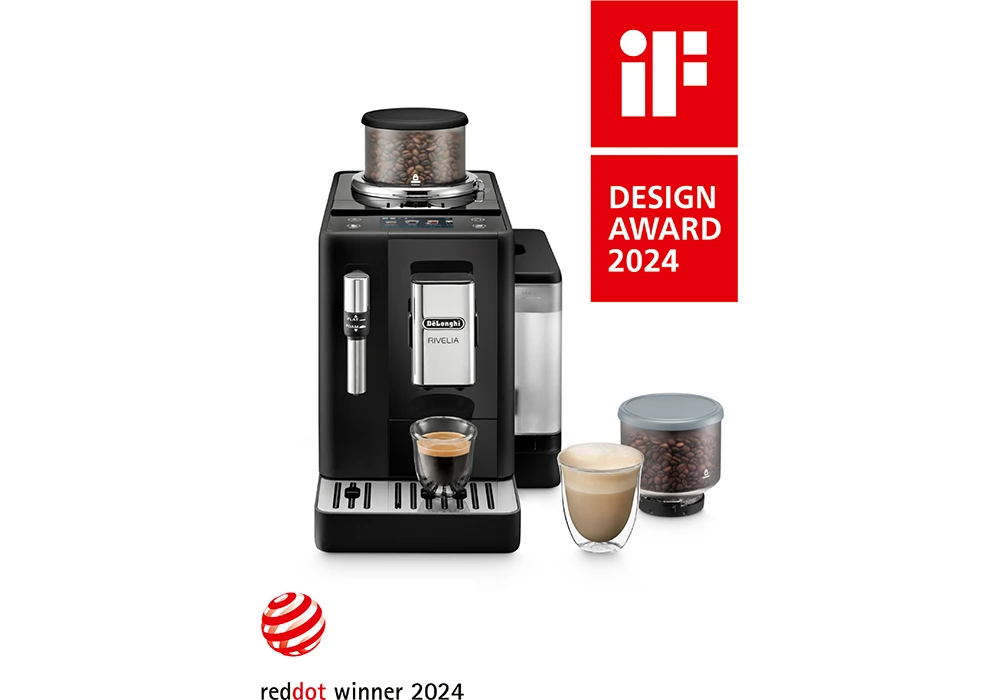 Expresso Rivelia Onyx Black + 2 Réservoirs à Grains Delonghi (EXAM440.35.B) Boissons (Café, Thé, Jus) Votre Magasin de Meuble et Électroménager à La Réunion !