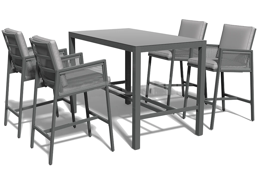 Ensemble Table Haute avec 4 Tabourets Confort Jardins & Terrasses Votre Magasin de Meuble et Électroménager à La Réunion !