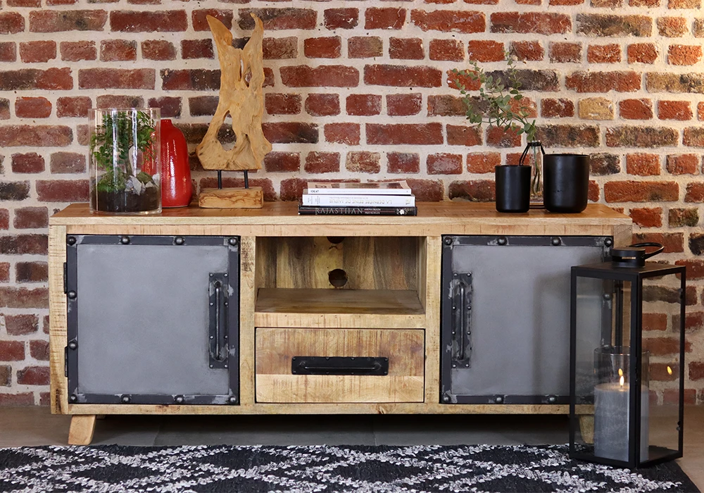 acheter meuble TV en bois de manguier le port 974 reunion