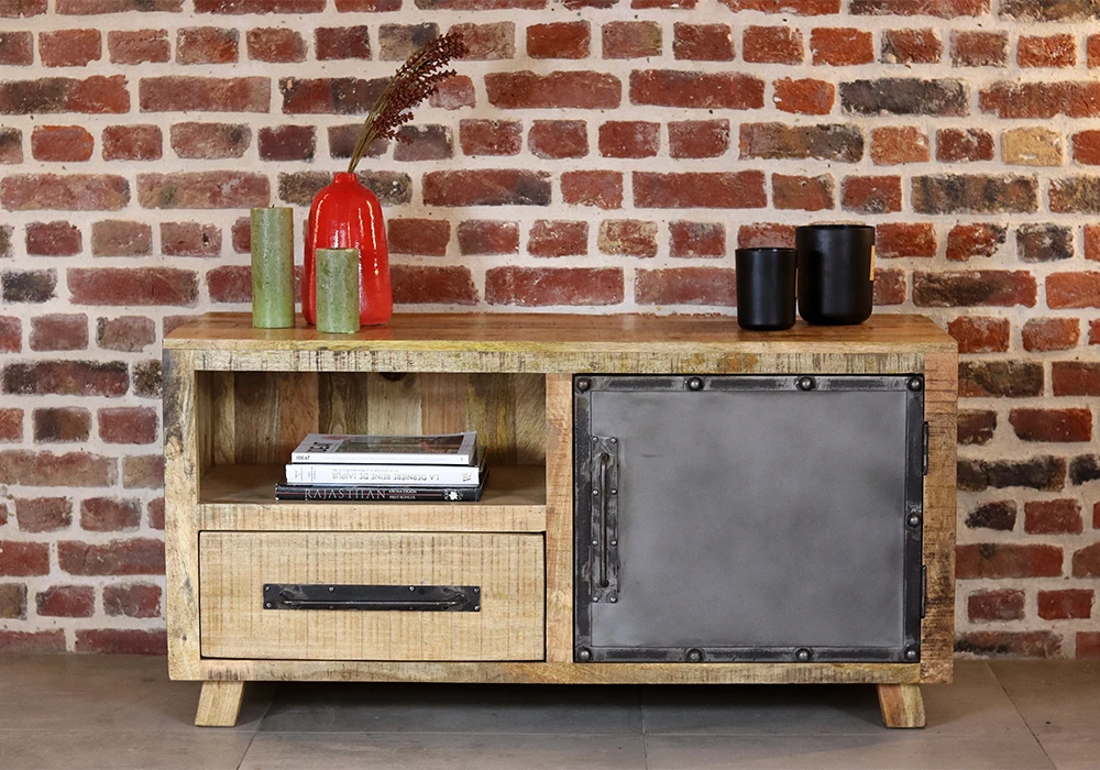 acheter meuble TV en bois de manguier le port 974 reunion