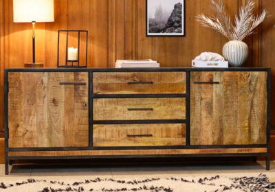 Buffet 4 Portes 2 Tiroirs (Collection Neo) Bois de Manguier Votre Magasin de Meuble et Électroménager à La Réunion !