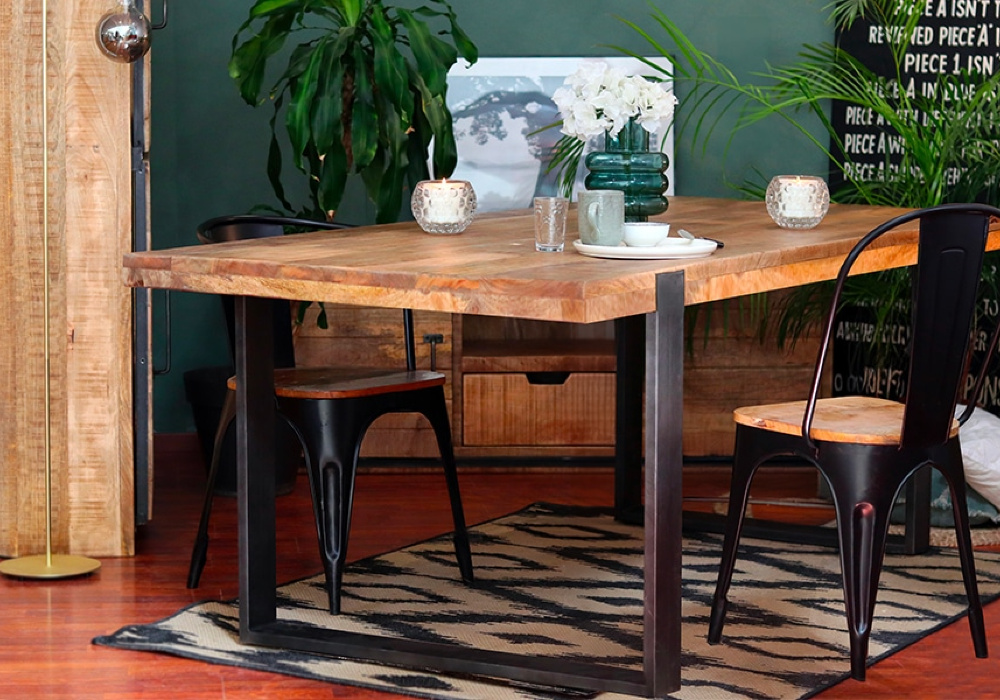 Table à Manger 200cm (Collection Molissan) Bois de Manguier Votre Magasin de Meuble et Électroménager à La Réunion !