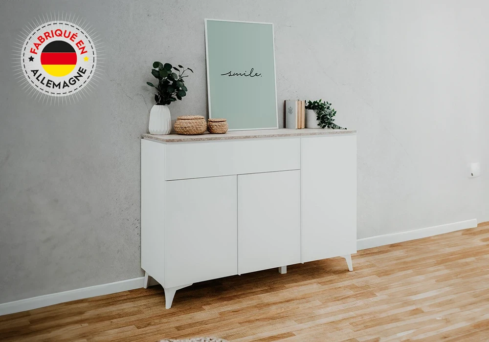 Bahut Bas 3 Portes 1 Tiroir (Collection Bertrix/Onex) Meubles Votre Magasin de Meuble et Électroménager à La Réunion !