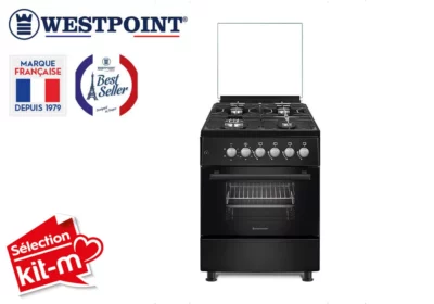 Cuisinière 4 Feux Gaz 60x60cm Noir Westpoint (WCLR6640E2FCIUN) Cuisson Votre Magasin de Meuble et Électroménager à La Réunion !