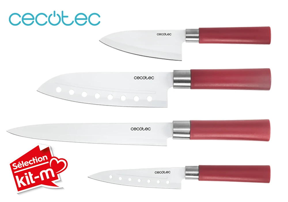 Set de 4 Couteaux Professionnels en Céramique Style Santoku Cecotec (1003) Cuisine Votre Magasin de Meuble et Électroménager à La Réunion !