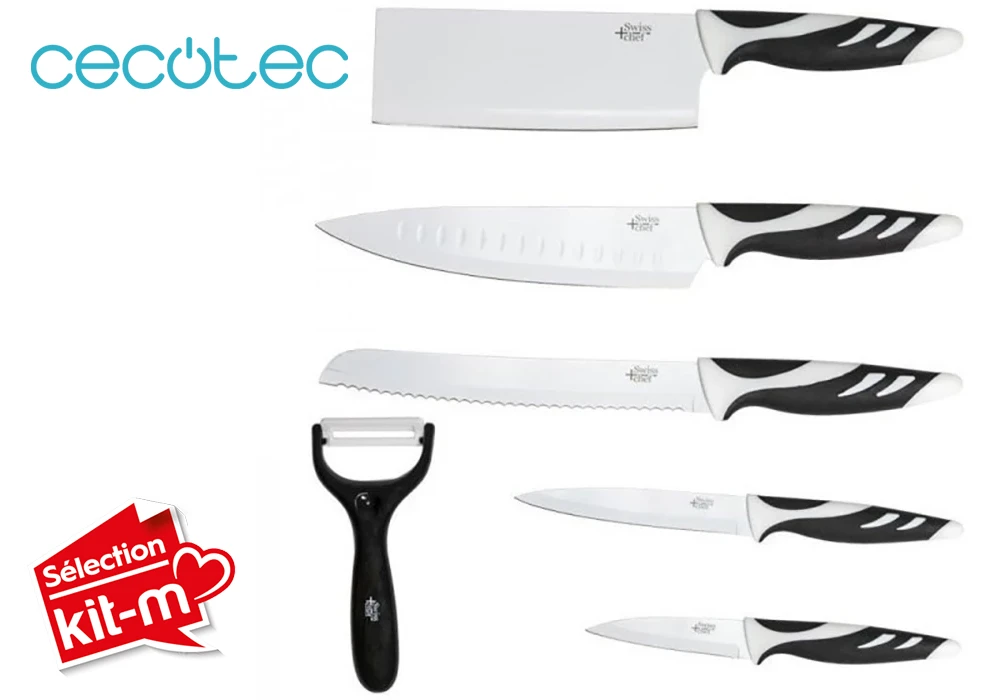 Set de 6 Couteaux de Cuisine Swiss Chef Cecotec (1023) Cuisine Votre Magasin de Meuble et Électroménager à La Réunion !