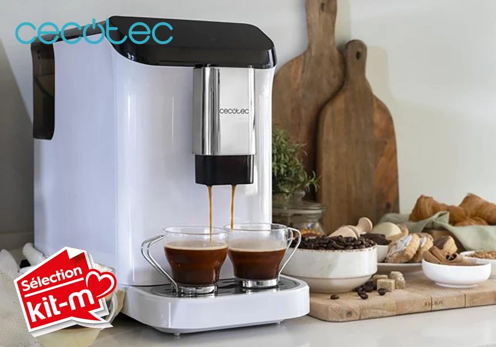 Machine à Expresso 19 bars Compact Blanc Cremmaet Macchia White Cecotec (1717) Boissons (Café, Thé, Jus) Votre Magasin de Meuble et Électroménager à La Réunion !