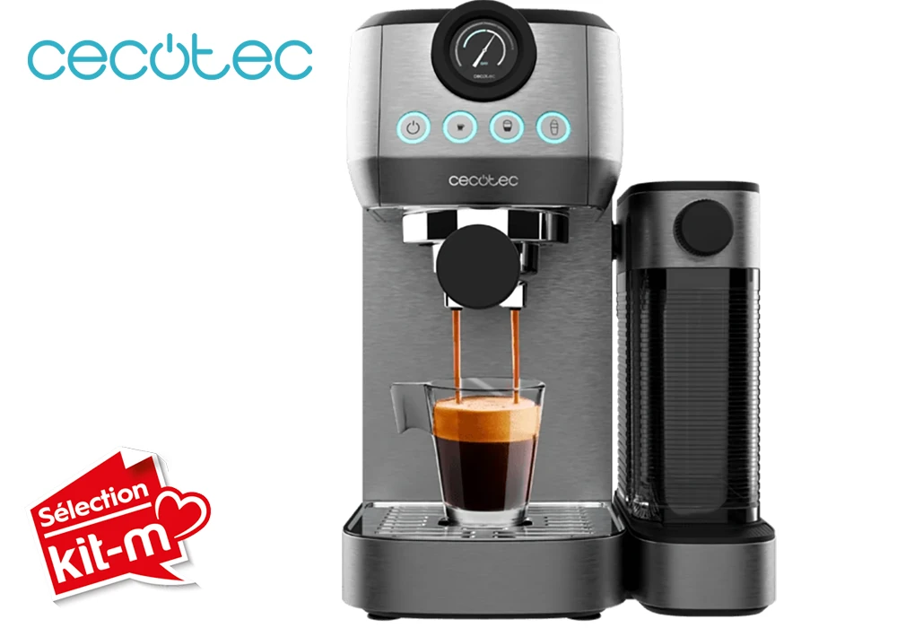 Machine à Expresso 20 bars avec Système Instant Cappuccino Power Espresso 20 Steel Pro Latte Cecotec (1985) Boissons (Café, Thé, Jus) Votre Magasin de Meuble et Électroménager à La Réunion !