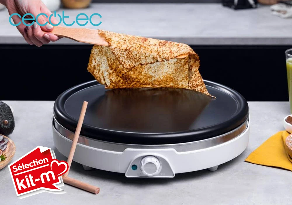 Crêpière XL Inox 1350W Acier Inoxydable 38cm Fun Crepestone Cecotec (8019) Cuisine Votre Magasin de Meuble et Électroménager à La Réunion !