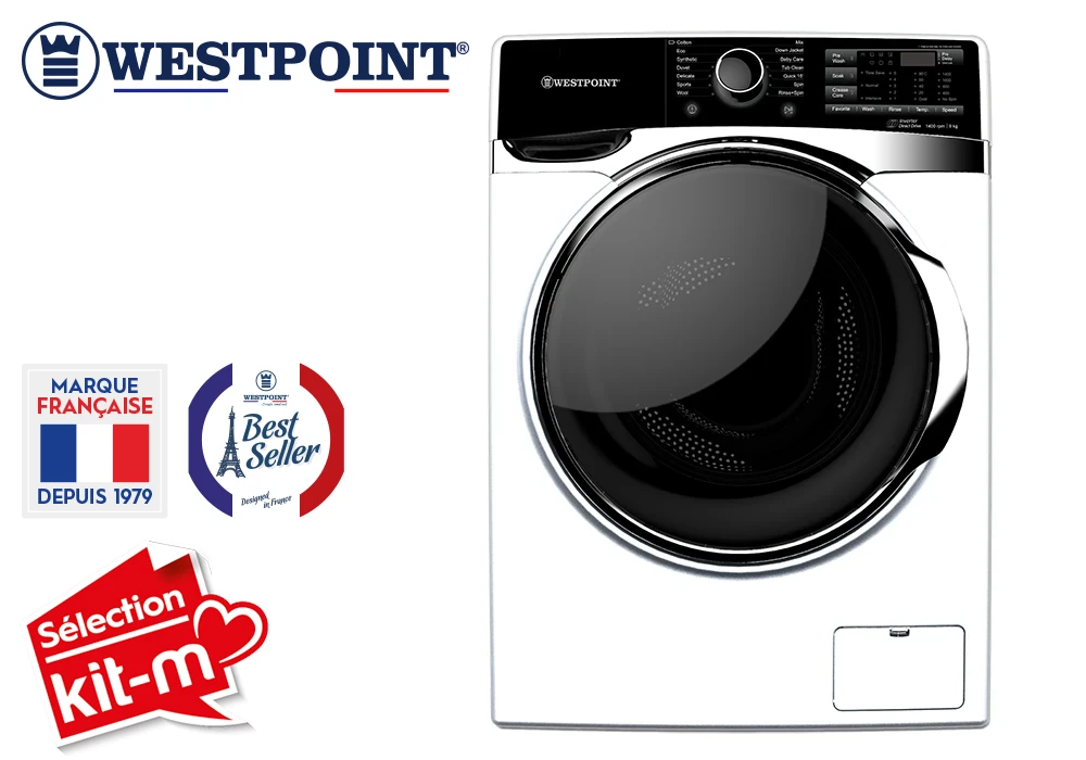 Lave-Linge 9kg Drive Direct Sans Courroie Westpoint (WMS-914D23.D) Électroménager Votre Magasin de Meuble et Électroménager à La Réunion !