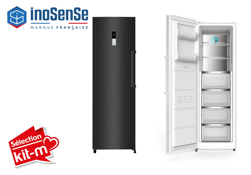 Congélateur Armoire 1 Porte Dark Inox InoSense Congélateurs Votre Magasin de Meuble et Électroménager à La Réunion !