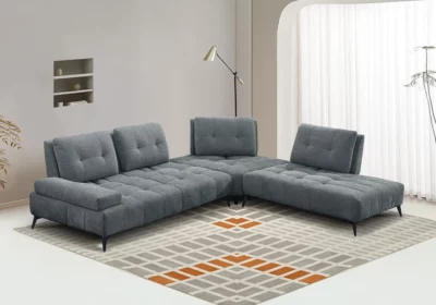 Salon d’Angle Avance Recule Gris Foncé Alice Angles Votre Magasin de Meuble et Électroménager à La Réunion !