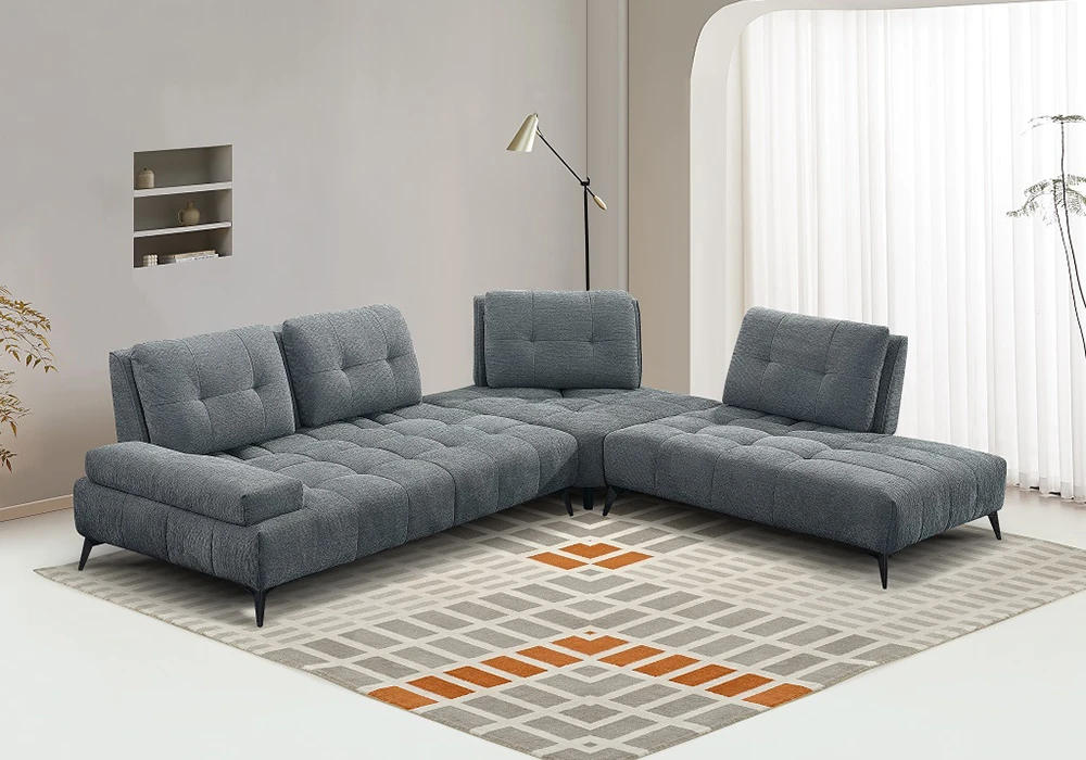 Salon d’Angle Avance Recule Gris Foncé Alice Angles Votre Magasin de Meuble et Électroménager à La Réunion !