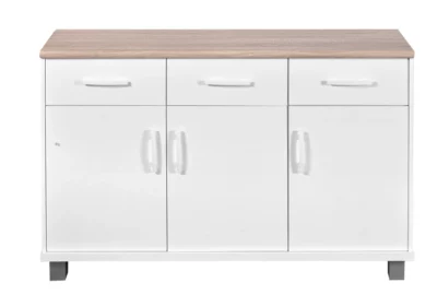 Buffet Bas 3 Portes 3 Tiroirs (Collection Luna) Ensembles Cuisine Votre Magasin de Meuble et Électroménager à La Réunion !