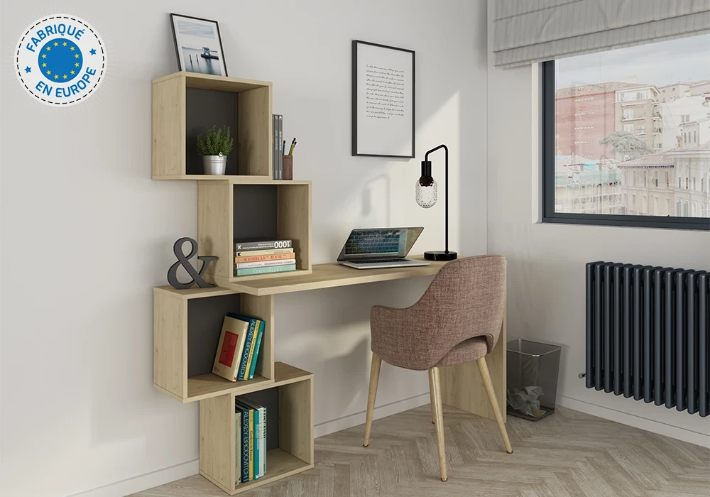 Bureau avec Étagère Lilou Bureaux Votre Magasin de Meuble et Électroménager à La Réunion !