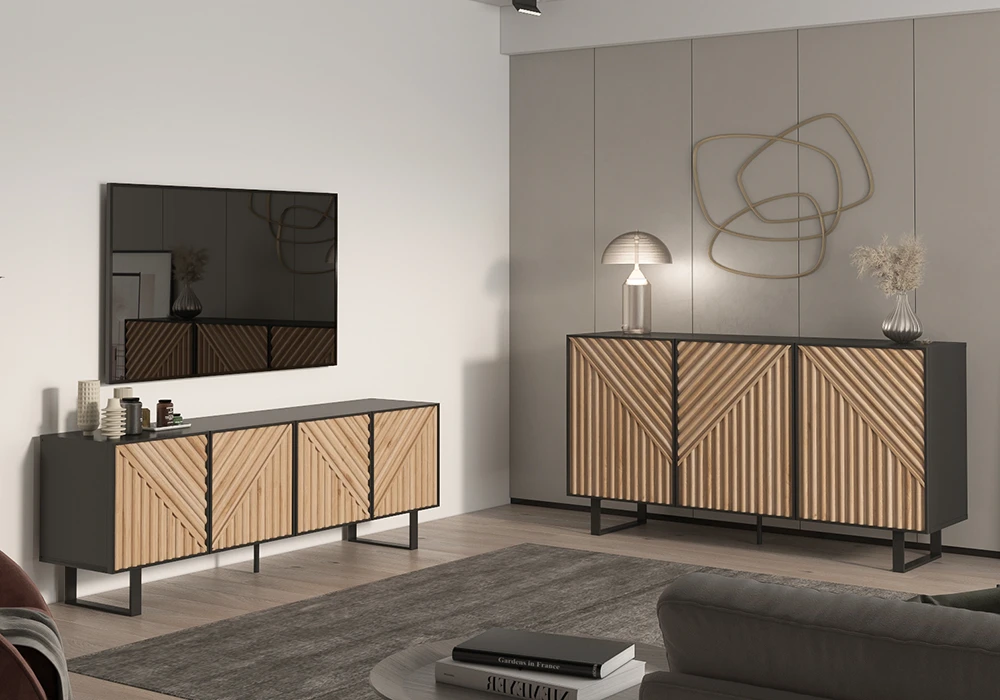 Meuble TV 4 Portes (Collection Alana) Meubles Votre Magasin de Meuble et Électroménager à La Réunion !