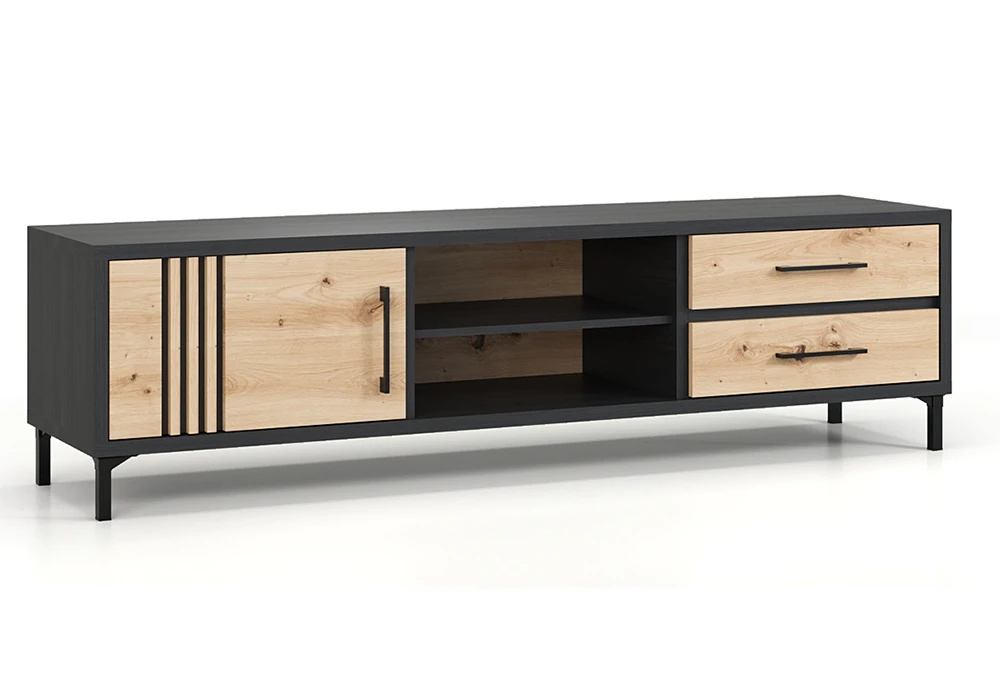 Meuble TV 2 Tiroirs 1 Porte (Collection Berni) Meubles Votre Magasin de Meuble et Électroménager à La Réunion !