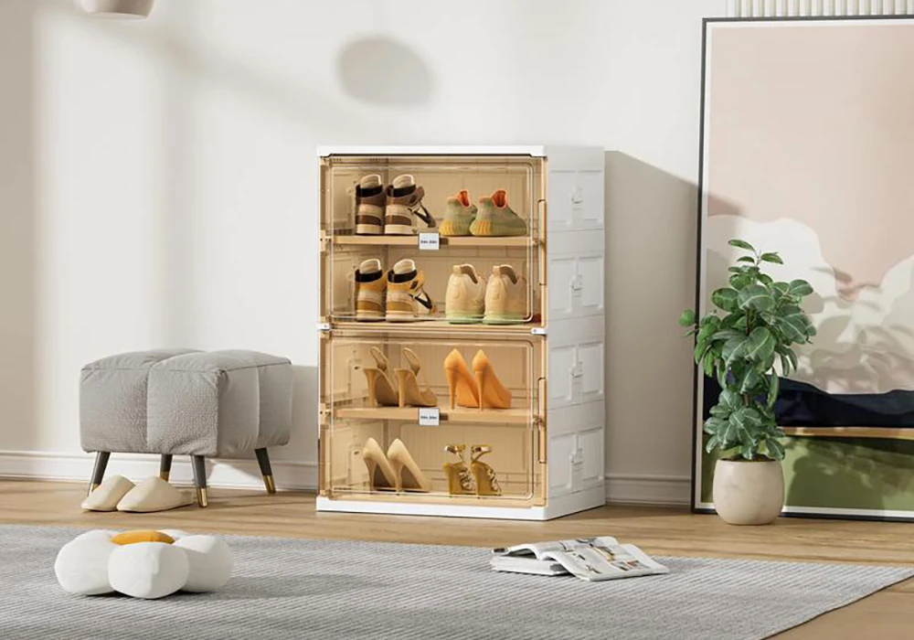 Meuble à Chaussures Pliable en Plastique 2 Portes DESTOCKAGE WEB Votre Magasin de Meuble et Électroménager à La Réunion !