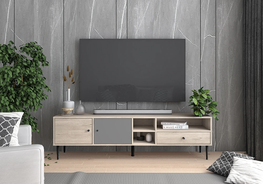 Meuble TV 2 Portes 1 Tiroir Leon Meubles Votre Magasin de Meuble et Électroménager à La Réunion !