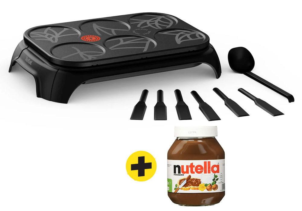 Crêpière Eco Crep’Party Tefal + 1 Pot de Nutella 750GR Offert (PY55E810) Cuisine Votre Magasin de Meuble et Électroménager à La Réunion !