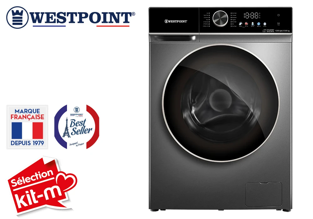 Lave Linge Lavant Séchant 10KG/6KG sans Courroie Westpoint (WDMT-1012E24.S) Électroménager Votre Magasin de Meuble et Électroménager à La Réunion !