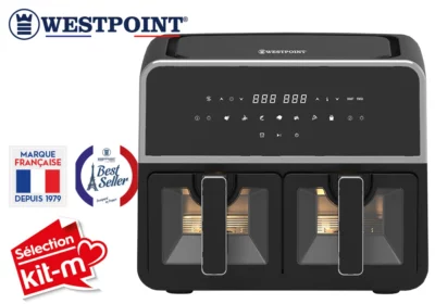 Friteuse Air Fryer 9L (4.5L+4.5L) avec Fenêtre de Visualisation Westpoint (WAFY-91724.DWN)
