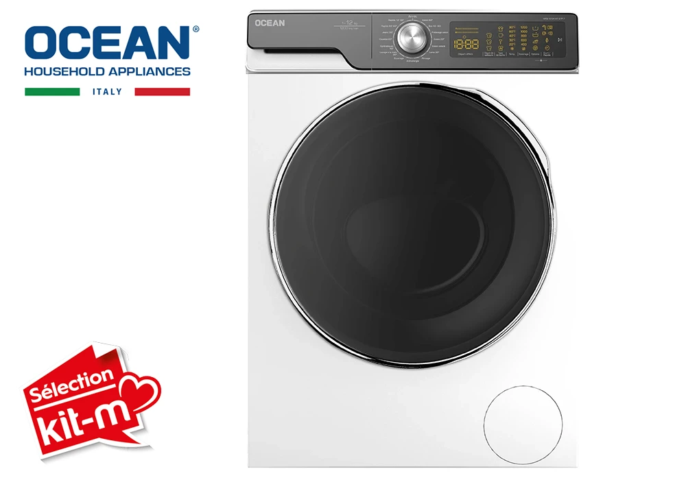 Lave-Linge 12KG Inverter Ocean (WFOI12124WTFP7) Électroménager Votre Magasin de Meuble et Électroménager à La Réunion !