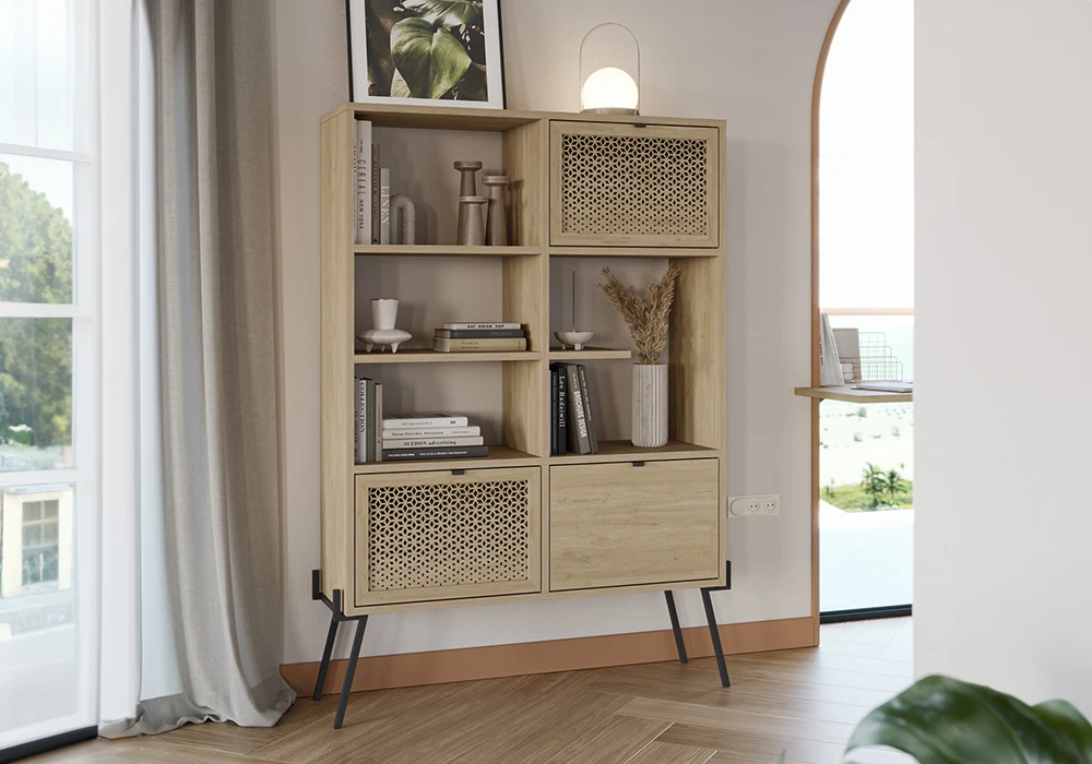 Étagère Librairie 3 Portes Evan Meubles Votre Magasin de Meuble et Électroménager à La Réunion !