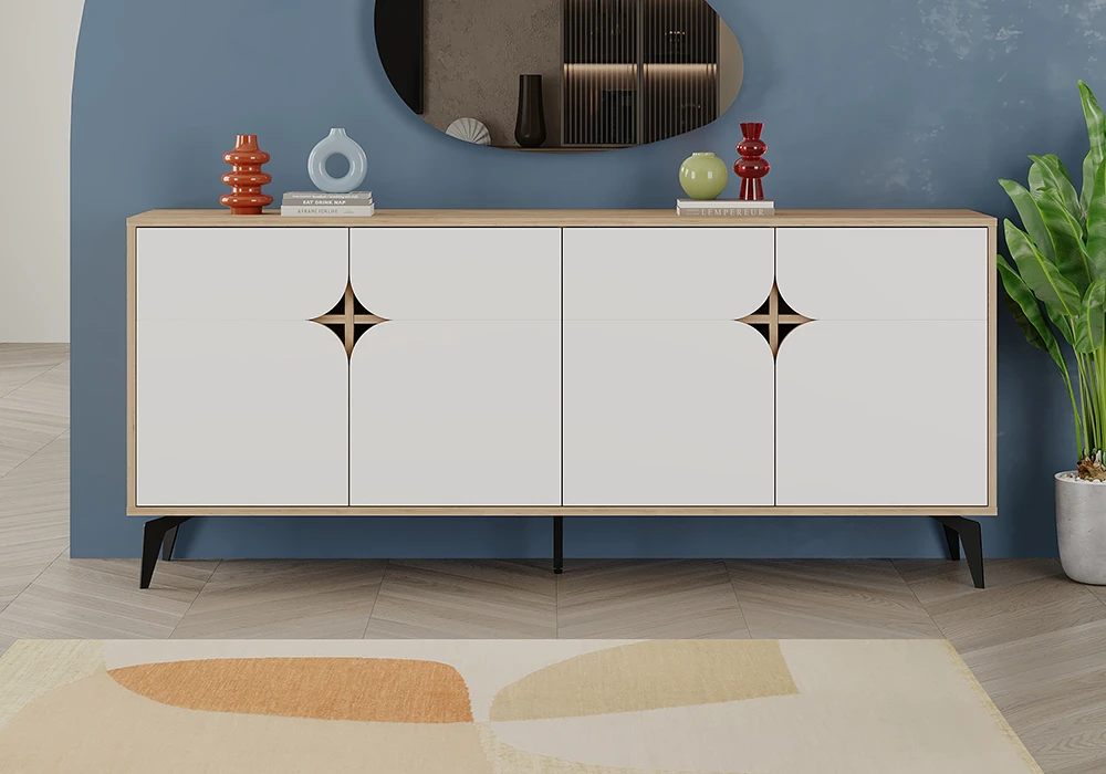 Buffet Bas 4 Portes (Collection Nola) Meubles Votre Magasin de Meuble et Électroménager à La Réunion !