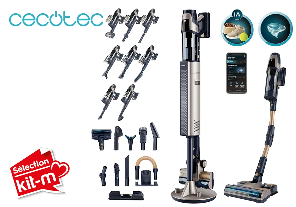 Aspirateur Balai sans Fil Conga Rockstar 11500 Odyssey Station Connected IA Cecotec (A01_EU01_101573) Nettoyage Votre Magasin de Meuble et Électroménager à La Réunion !