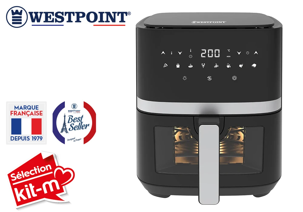 Friteuse AIR FRYER 5L avec Fenêtre de Visualisation Westpoint (WAFZ-501424.WN) Cuisine Votre Magasin de Meuble et Électroménager à La Réunion !