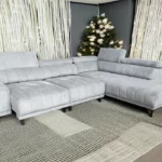 Salon d'Angle avec Assise Coulissante Gris Clair Maria